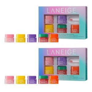 2x Laneige Midnight Minis Lip Mask Sets 10 Minis Total Box Damage New